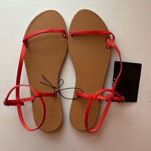 Orange Strap Up Sandals